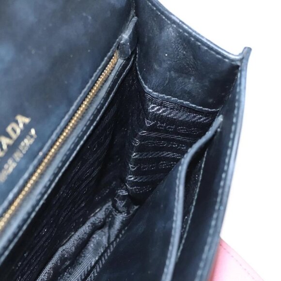 PRADA Chain Shoulder Bag Leather Gray Gold Auth - Picture 9 of 16